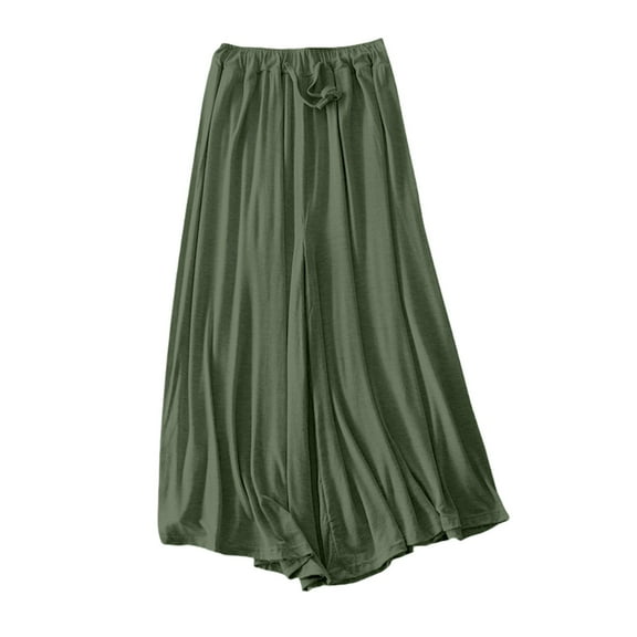 yunLCZ Womens Dress Pants Ladies' Summer Loose Nine Point Wide Leg Pants