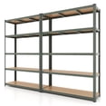 thumbnail image 1 of Costway 2 PCS 5 Étagères de Garage Réglables avec une Charge Maximale de 2200 lbs pour Entrepôt Gris, 1 of 9