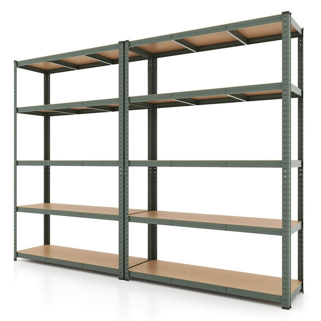 Costway 2 PCS 5 Étagères de Garage Réglables avec une Charge Maximale de 2200 lbs pour Entrepôt Gris
