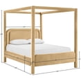 thumbnail image 2 of Bowery Hill Contemporary Camel Velvet Upholstered Full Canopy Bed, 2 of 11