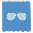 thumbnail image 3 of Vintage Blue Shower Curtain, Aviator Style Sunglass with White Frame Isolated Pictogram Icon Design, Fabric Bathroom Set with Hooks, 69W X 75L Inches Long, Blue and White, by Ambesonne, 3 of 3