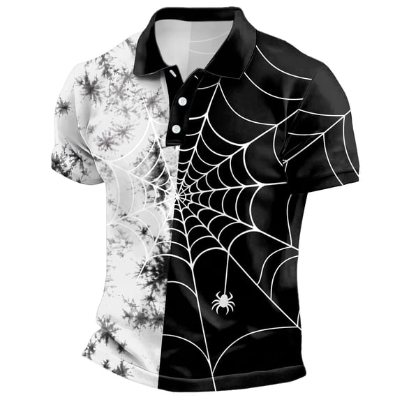 LIWENLI Funny Polo Shirt for Men Golf Halloween Shirts Short Sleeve Funny Graphic Tees for S-4XL (Grey,S)