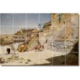 thumbnail image 1 of Ceramic Tile Mural-William Chase Village Painting 131. 72" w x 48" h using (24) 12 x 12 ceramic tiles, 1 of 3