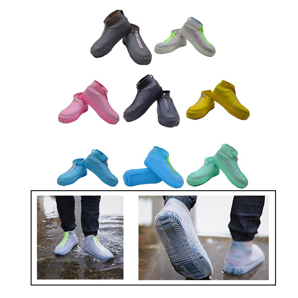 2 Pcs Silicone Anti-Slip Rain Waterproof Shoe Covers Boot Cover Protection S M L 
