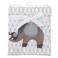 thumbnail image 4 of Bedtime Originals Elephant Love Gray/White Fleece Appliqued Baby Blanket, 4 of 6