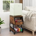 thumbnail image 7 of Compact Refrigerator Stand with Beverage Storage, Wheels & Semi-Enclosed Space for Dorm, Home, Office, 7 of 7