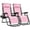 Bubblegum Pink, variant on Set of 2 Adjustable Steel Mesh Zero Gravity Lounge Chair Recliners w/Pillows and Cup Holder Trays - Beige