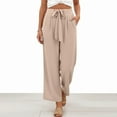 thumbnail image 4 of Juslio Women Pants High Waist Loose with Pockets Casual Comfortable Wide-Leg Pants, 4 of 9