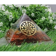 7 Chakra Crystal Orgone Pyramid, Organite Pyramid Sri Yantra (Round)
