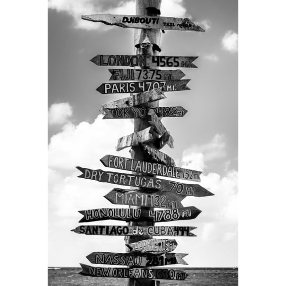 Art.com Destination Signs - Key West - Florida Photographic Print by Philippe Hugonnard, 12" x 18"