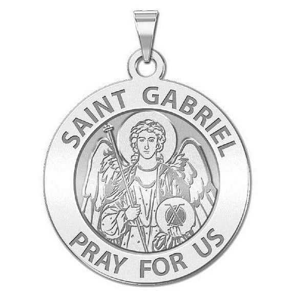 Picturesongold.Com Saint Gabriel Religious Medal Necklace Pendants Adult - 2/3 in, Sterling Silver