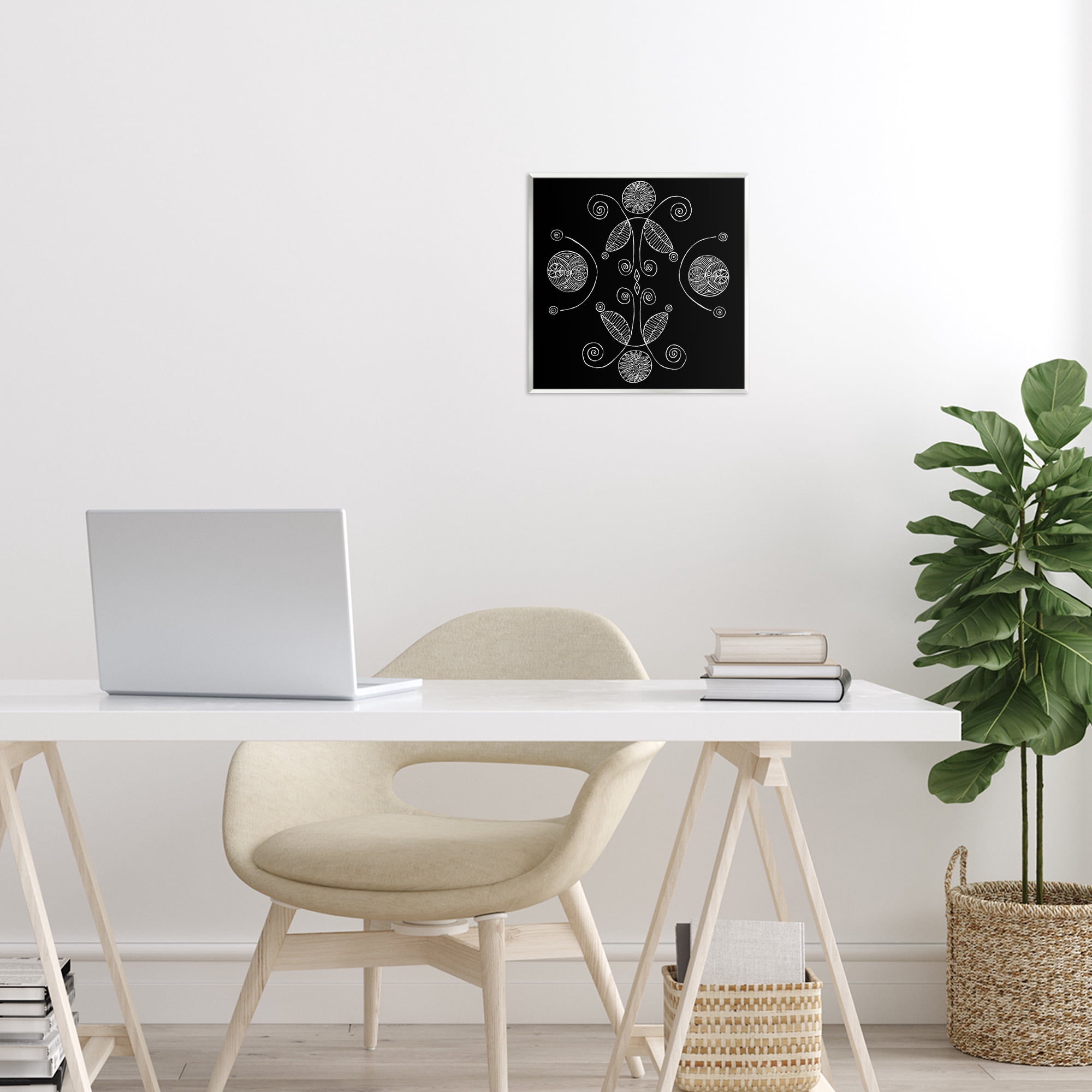 Stupell Industries Curved Fractals & Leaves Wall Plaque Art, design by El Perkin