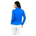 thumbnail image 2 of IBKUL Adult Female Solid Mock Neck Long Sleeve Top, Color: Blue, Size: XL, 2 of 3
