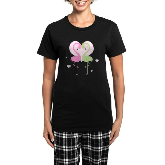 CafePress - Flamingos Cp1 Women's Dark Pajamas - Women's Short Sleeve Print T-Shirt and Pants Dark Cotton Pajama Set