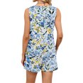 thumbnail image 5 of Iaqnaocc 2 Piece Sets for Women Casual Womens Short Sets Vintage Floral Print Square Neck Sleeveless Womens Tops and Shorts Summer Outfits Vacation Outfits for Women Light Blue M, 5 of 5