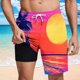 thumbnail image 2 of Pantalones Cortos para Hombre Cintura Elástica con Bolsillos, Forro de Impresión de Moda Casual para la Playa, Al Aire Libre Y el Uso Diario, 2 of 6