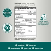 Neuriva Memory 3D Brain Supplements for Memory and Focus, Vitamin B12 & B6, Folic Acid, 50 Count Capsules