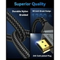 thumbnail image 6 of 16K 8K HDMI Cable 96Gbps 10 FT, Ultra High Speed HDMI 2.2 Cable 16K@60Hz 8K@120Hz 4K@480Hz HDCP 2.2&2.3, Dynamic HDR, eARC,DTS:X, Compatible with Roku TV/HDTV/PS5/Blu-ray/Projector, 6 of 6