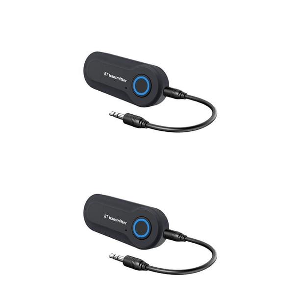 Seitruly USB Bluetooth Transmisor de audio TV Computadora portátil Adaptador de audio estéreo inalámbrico de 3,5 mm Dispositivo de transmisión Negro 2piezas