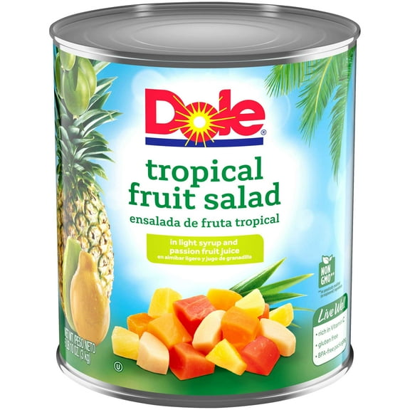 Dole Tropical Fruit Salad In Light Syrup, 100 Ounce - 6 per case.
