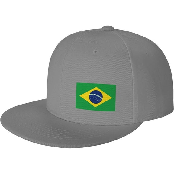 Brasil Flag Flat Bill Hats Teens Cool Snapback Baseball Cap Unisex