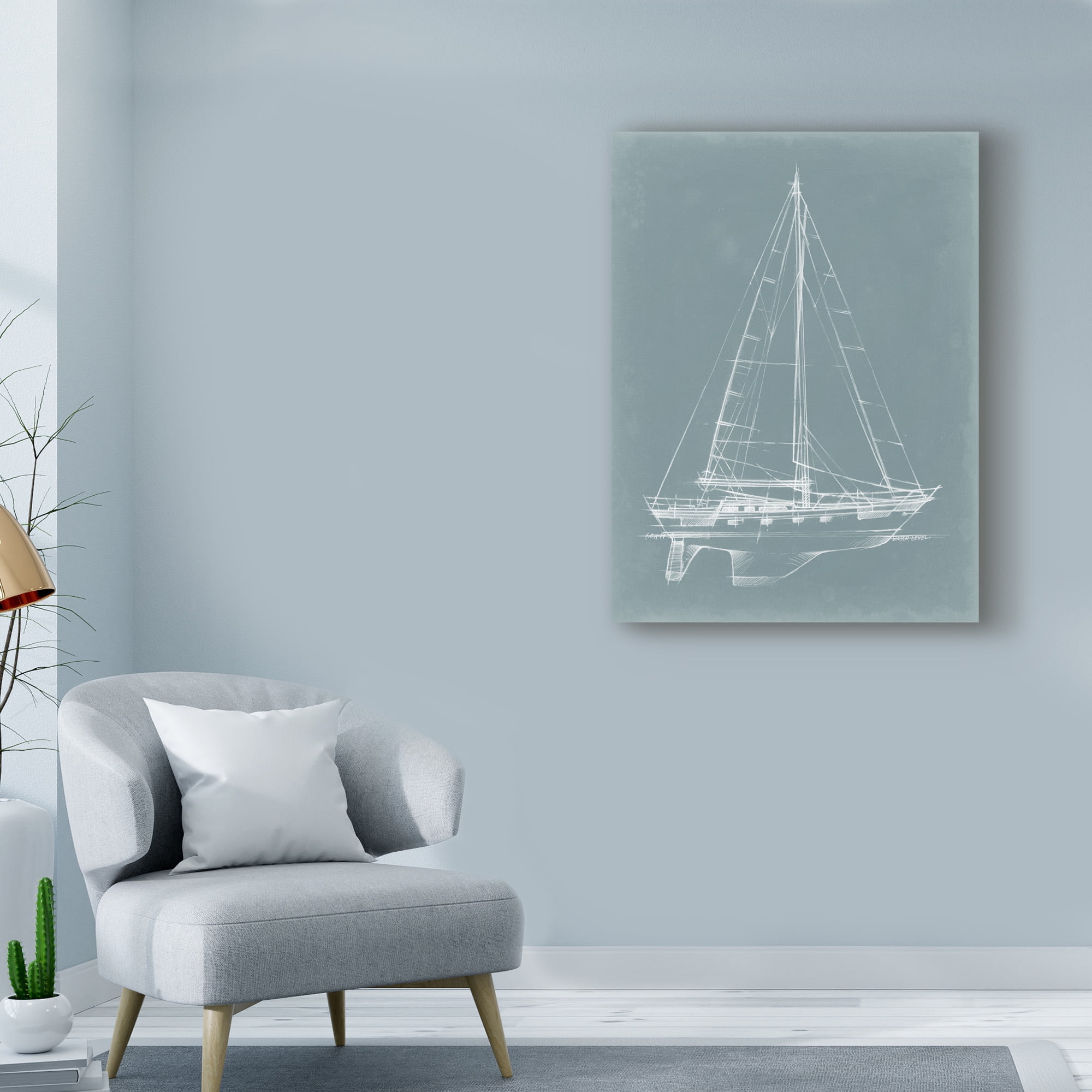 Trademark Fine Art 'UA CH Yacht Sketches II' Canvas Art by Ethan Harper