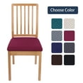 thumbnail image 2 of FQY Dining Chair Seat Covers Stretch Jacquard Chair Slipcover with Ties (Set of 2, Wine Red), 2 of 13