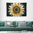 thumbnail image 3 of JEUXUS  Mandala Sunflower Tapestry, Trippy Yellow Floral Flower on Black Small Tapestry Wall Hanging for Bedroom, Hippie Tapestry Beach Blanket College Dorm Home Decor, 3 of 7