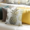 thumbnail image 3 of SHANXI  Pineapple Throw Pillow Cover for Couch Sofa Bed, Boho Exotic Style Decorative Pillows Cushion Cover,Fresh Pineapple Pattern Gold Yellow White Pillow 24x24in, 3 of 5