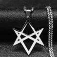 thumbnail image 2 of Hexagram 14K White Gold  Chain Necklaces for Women/Men Silver Color Pendant Necklace Jewelry collier femme, 2 of 7
