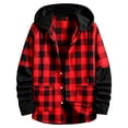thumbnail image 5 of Snorda Plaid Long Sleeve Shirts for Men Fahshion Hooded Button Up Shirt Jacket with Pockets Casual Soft Loose Comfy Lightweight Shirts for Fall Winter Daily Layering Wear, 5 of 5