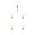 thumbnail image 1 of Collar de mujer Jumpingount estilo simple elegante con borlas colgantes dorado ovalado, 1 of 6