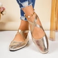 thumbnail image 6 of KEGIRLOM Women's Casual Versatile Solid Color Soft Soled Shoes Trendy Loafers Flat Shoes Gold 9, 6 of 9