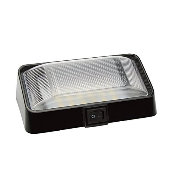 Pilotlights.net LED Porch Light with Switch - Interior Exterior Light 12V - Black Finish - Waterproof - RV, Truck, Trailer, Automobile or Utility LED Lamp 300 Lumens