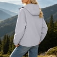 thumbnail image 5 of Vynhevius Womens Outdoor Jacket Solid Hooded Zip Up Windproof With Pockets, 5 of 6