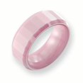 thumbnail image 1 of Ceramic Pink Faceted 8mm Polished Band Size 9, 1 of 1