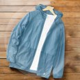 thumbnail image 2 of Fgnfyis Mens Coats Lightweight Outdoor Casual Jacket for Spring and Summer Everyday Comfort Stylish Solid Color Design Mens Jackets Blue L, 2 of 3