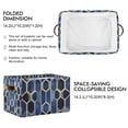 thumbnail image 2 of Yayeee Canvas Storage Basket with Handles for Shelves Fabric Bins Closet Organizer, Blue Hexagon Pattern, 2 of 8