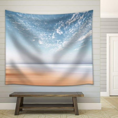 wall26 - Light Blue Sky Seashore - Fabric Wall Tapestry Home Decor - 68x80 inches