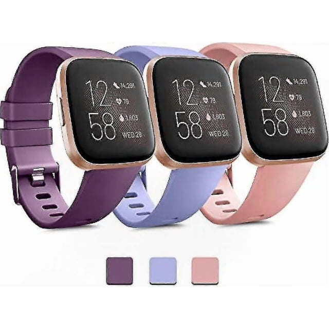 3-Pack Soft Silicone Bands for Fitness Trackers, Adjustable Sport Straps for Men and Women, Small Size