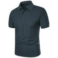 thumbnail image 5 of Dovford Men's Polo Shirts Short Sleeve Cotton Pique Golf Shirt Casual Collared Shirt Lightweight Work Shirts with 3 Buttons, 5 of 6