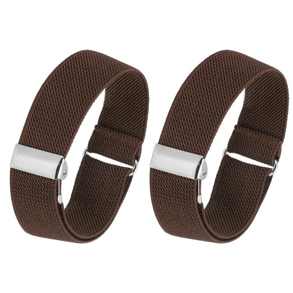Anti-Slip Sleeve Garter Elastic Shirt Sleeve Holders for Men Women, Brown 2 Pack/1 Pair
