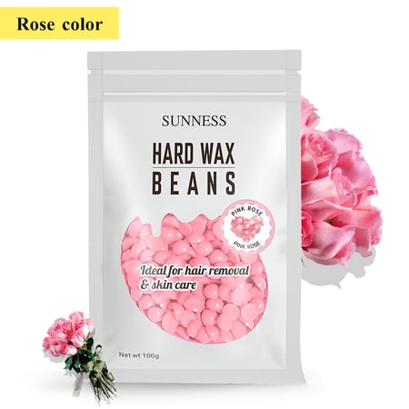Besunny Hard Wax Beads for Hair Removal  All-in-One Formula Wax Beans for Brazilian Face Body 100g  Rose