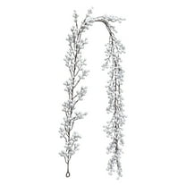 HCTSHG Christmas White Berry Garland, Fake White Berry for Indoor Outdoor Home Decoration for Winter Christmas Holiday Decor