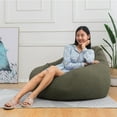 thumbnail image 5 of Bean Bag Sofa Chairs Cover Classic Lazy Lounger Bean Bag Storage Chair for Adults and Kids for Home Garden Lounge Living Room Indoor Outdoor (No Filler), 5 of 6