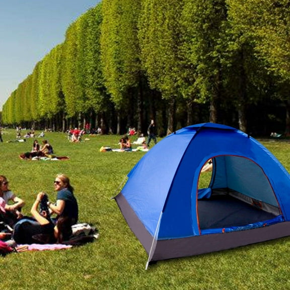 DECORNIJIA Windproof Dome Tents Automatic Folding Tent Blue 1Set for Camping