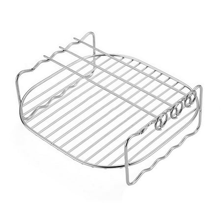 

Fovolat Air Fryer Accessories with Skewers|Double Layer Stainless Steel Airfryer Grill|Multi-Purpose Rack Stand for Cooking Steaming Baking 6 7 8 inches