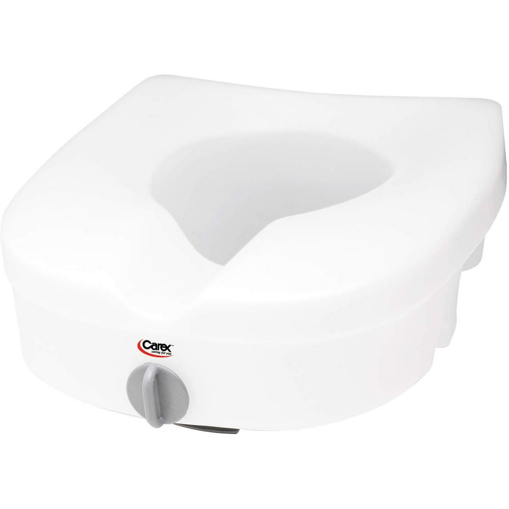 Carex EZ Lock Raised Toilet Seat, Adds 5 Inches to Toilet Height, Elderly and Handicap Toilet