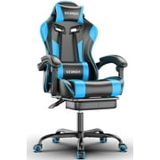 Gaming Chair, Seenda Office Chair Ergonomic Desk Chair, Video Game Chair with Footrest and Massage Lumbar Support, High Back Computer Office Chair with Headrest, Blue
