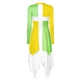 thumbnail image 4 of YIZYIF Womens Praise Worship Dance Dress Long Sleeve Asymmetrical Choir Performance Dancewear Yellow&Green M, 4 of 5